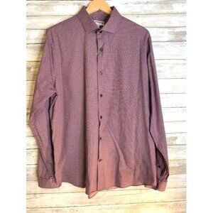 Express M Extra Slim Fit Shirt XL 100% Cotton‎ Geometric Pattern Long Sleeve